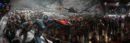 “Operation Zemo” showcase in the top left corner of one of the concept art, with “o” being obscured by the drawing.