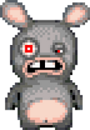A Zombie Rabbid as it appears in the Game Boy Advance version of Rayman Raving Rabbids.