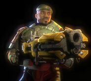Promotional art of Unreal Tournament 3, then UT2007, featuring Malcolm.