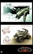 Raptor (vehicle) and Hellbender concept art.