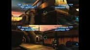 Coop multiplayer in the Xbox version of Unreal II: The Awakening.