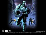 Promotional wallpaper, holding the Flak Cannon.