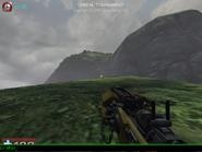 screenshot from aphosfield map from Warfare (a cut unreal warfare/gears of war map), being used under the ut pre-alpha setting instead. Engine 469 of early UE3.