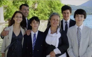 (from left) Anne, Xavier, Benoît, Agnès, Arthur, and Thomas