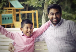 Aziz with his father, Abdul