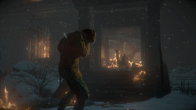 Mike watches the Sanatorium burn.