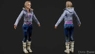 Jessica's character model (outdoor, beaten).