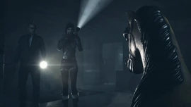 Ashley and Chris exploring the basement.