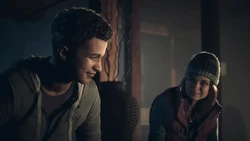 Ashley and Matt smirking