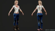Jessica's character model (indoor, beaten).