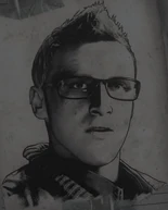 A sketch of Chris during a Dr. Hill session.