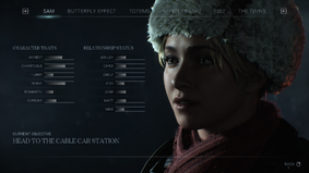 Sam's Starting Status Screen