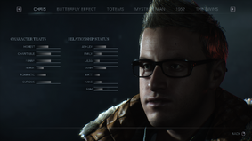 Chris's Starting Status Screen