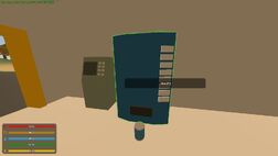 Another Vending Machine in the  in  after usage. Note the can in front of it.