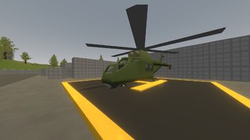 Front View of the Olive Attack Heli