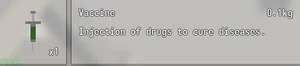 Vaccine description in inventory.