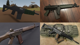 Clockwise, from the top left: Swissgewehr, SG/FAMAE 540, SIG SG 550, SIG SG 551A1