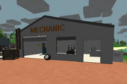 The mechanic shop.