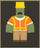 A construction worker zombie.