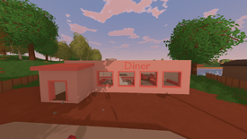 A Diner with Food and Chef Loot and Cash Register inside.
