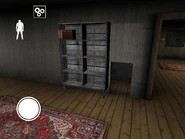 The Movable Bookshelf, once it has been opened, giving access to the Secret Closet.