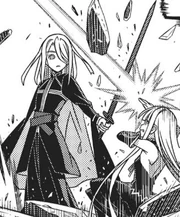 Baal and Evangeline locking swords