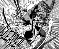 Kuroumaru cuts Kaito's arm off