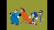 Sonic with Pete, Kitty Katwsell and Buck by Uranimated18