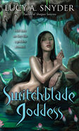 3. Switchblade Goddess (Jessie Shimmer, #3) by Lucy A. Snyder—Art: Dan Dos Santos