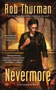 10. Nevermore (Dec 1, 2015—Cal Leandros series) by Rob Thurman—Art: Chris McGrath