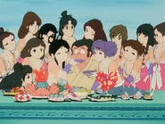 Misa Hayase and other girls from the Macross in Episode 54.