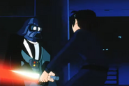 Mendo as Luke Skywalker and Megane as Darth Vader in Episode 89.