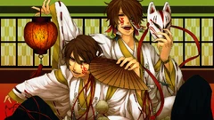 Amatsuki (trên) và Shamuon (dưới) trong bản hát lại "Miketsu no Matsuri" Minh họa bởi Shii (雫)