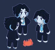 A group of ROAWNs gathering around a crab.