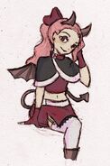 Meihua's Halloween devil costume; illust: Purpled