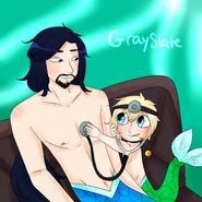 Ilari and Poseidon for MerMay Day 15 by GraySlate