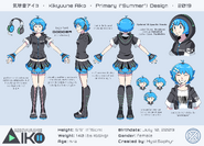 Kikyuune Aiko's Primary/Summer design reference sheet.