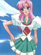 Utena wearing the Ohtori Academy girl's uniform (Episode 12)