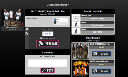 Designer detail page jeansandshirt