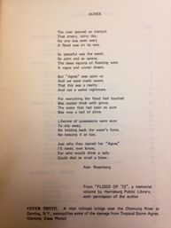 The original text of the poem, "Agnes" by Alan Rosenberg, and the booklet it was published in.