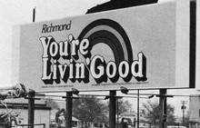 A 1975 billboard demonstrating the optimistic, prosperous sentiment Richmonders sought to preserve