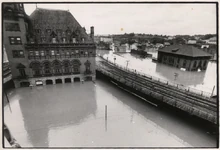 Richmond's Main Street Train Station, submerged in Agnes' flood waters, as referenced in the narrative