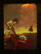 In the painting "Caine Slays Abel" in the Gallery Noir during the Slashterpiece quest