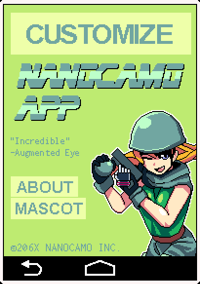 Nanocamo app front page