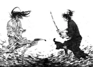 Musashi and Kojiro meeting during the Battle of Sekighara