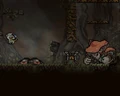 The Mushroom Golem throwing a boulder