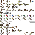 Used and unused weapon sprites