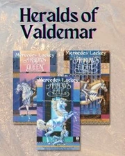 Publisher's image for the original Heralds of Valdemar series showing the print book covers