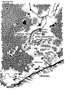 Map of k'Sheyna territory at the time of the Mage Winds series