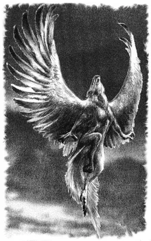 Skandranon in flight by 